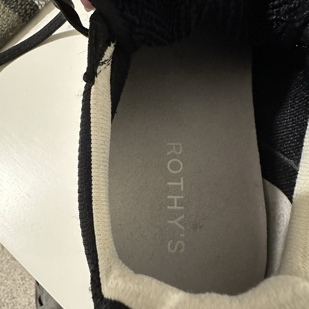 Rothys Shoes Black Knit Lace Up Sneaker Shoes Casual Lightweight Men 11 - Picture 5 of 7